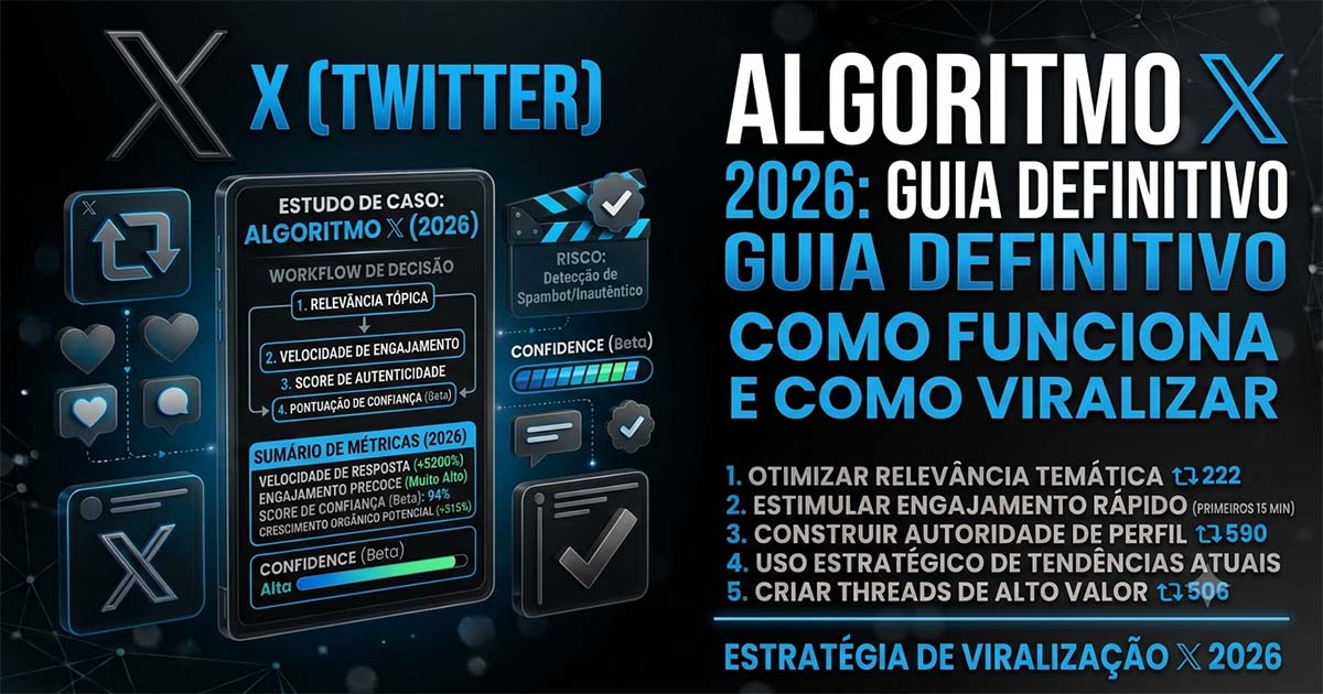 Algoritmo do Twitter/X em 2026: Como Funciona e Como Viralizar