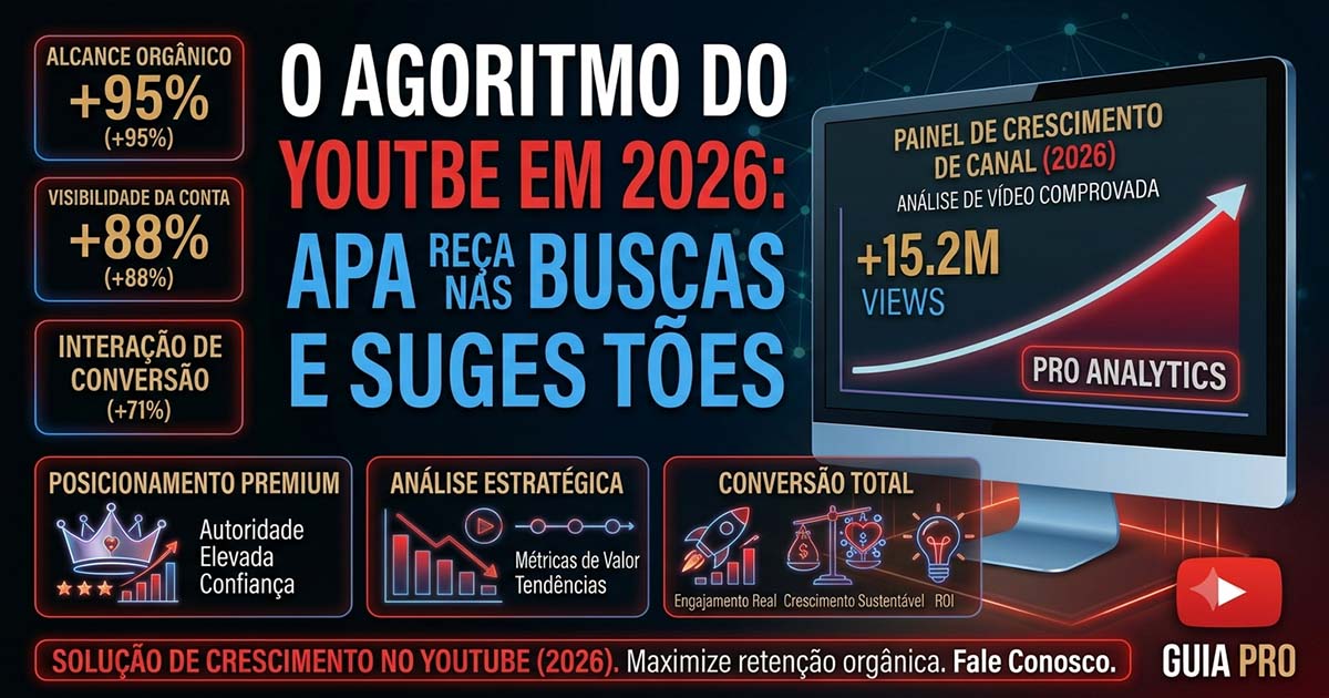 Algoritmo do YouTube em 2026: Como Aparecer nas Buscas e Sugestões