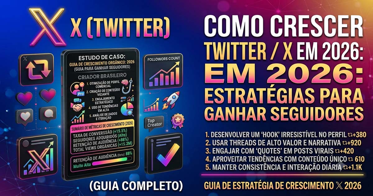 Como Crescer no Twitter/X em 2026: Estratégias Para Ganhar Seguidores